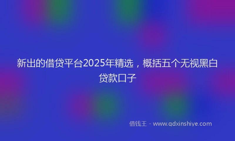 新出的借贷平台2025年精选，概括五个无视黑白贷款口子