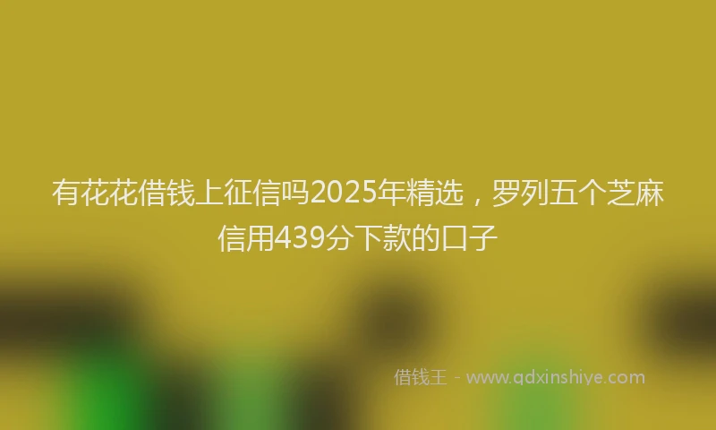 有花花借钱上征信吗2025年精选，罗列五个芝麻信用439分下款的口子