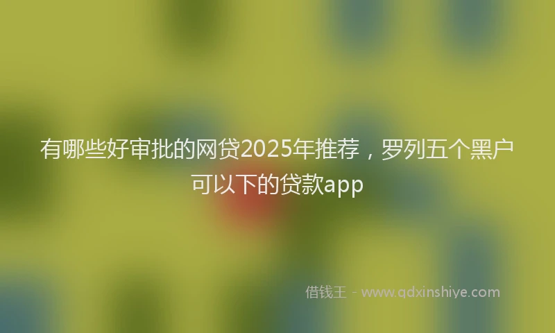 有哪些好审批的网贷2025年推荐，罗列五个黑户可以下的贷款app