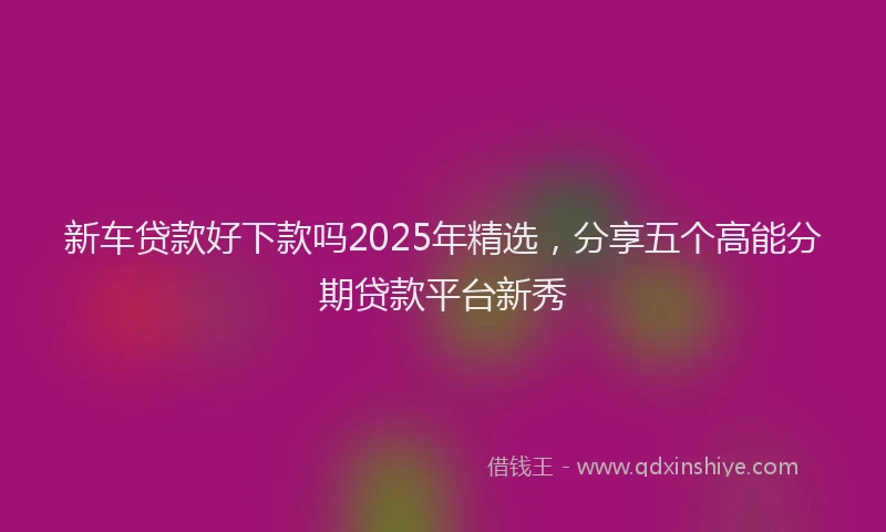 新车贷款好下款吗2025年精选，分享五个高能分期贷款平台新秀