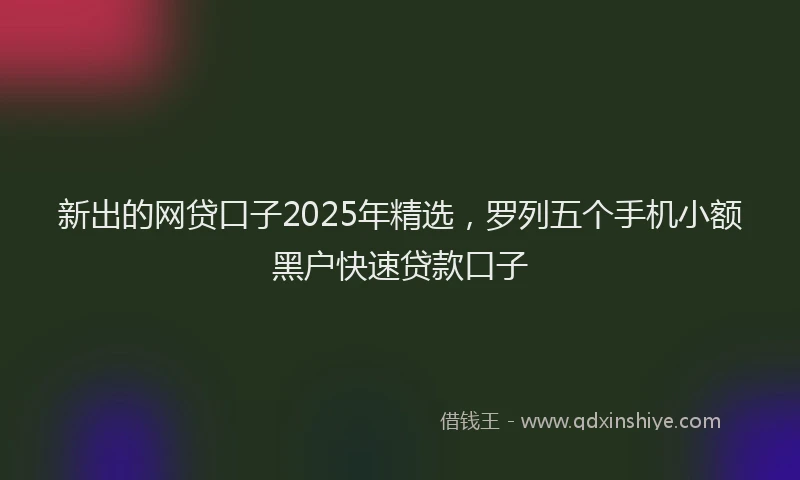 新出的网贷口子2025年精选，罗列五个手机小额黑户快速贷款口子