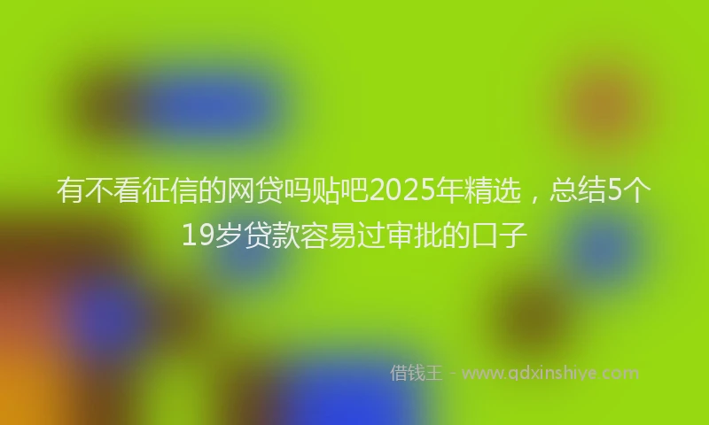 有不看征信的网贷吗贴吧2025年精选，总结5个19岁贷款容易过审批的口子