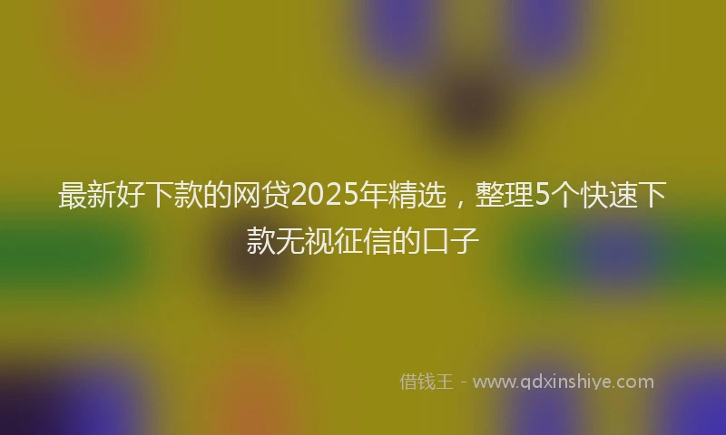 最新好下款的网贷2025年精选，整理5个快速下款无视征信的口子