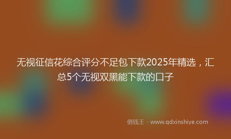 无视征信花综合评分不足包下款2025年精选，汇总5个无视双黑能下款的口子