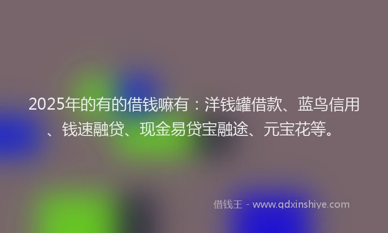 2025年的有的借钱嘛有：洋钱罐借款、蓝鸟信用、钱速融贷、现金易贷宝融途、元宝花等。