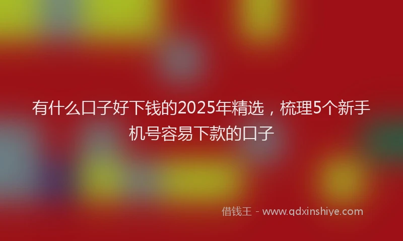 有什么口子好下钱的2025年精选，梳理5个新手机号容易下款的口子