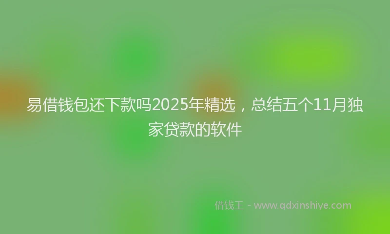 易借钱包还下款吗2025年精选，总结五个11月独家贷款的软件