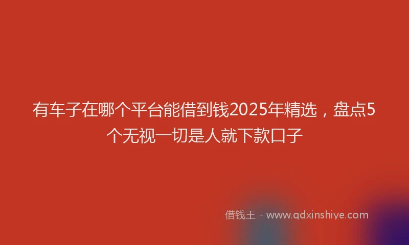 有车子在哪个平台能借到钱2025年精选，盘点5个无视一切是人就下款口子