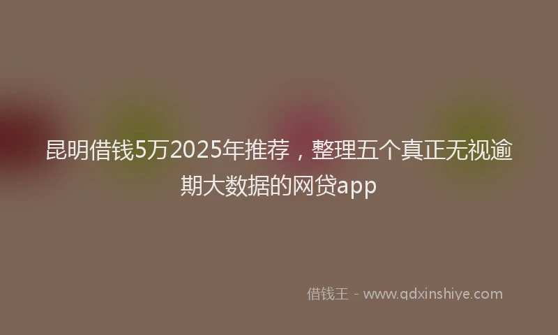 昆明借钱5万2025年推荐，整理五个真正无视逾期大数据的网贷app