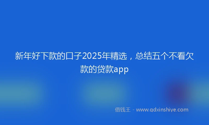 新年好下款的口子2025年精选，总结五个不看欠款的贷款app