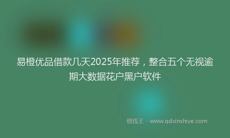 易橙优品借款几天2025年推荐，整合五个无视逾期大数据花户黑户软件