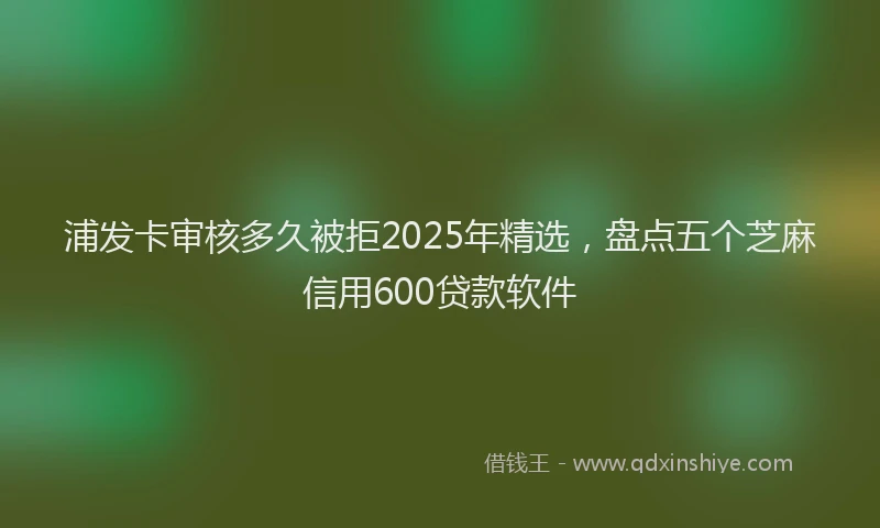 浦发卡审核多久被拒2025年精选，盘点五个芝麻信用600贷款软件