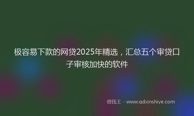 极容易下款的网贷2025年精选，汇总五个审贷口子审核加快的软件