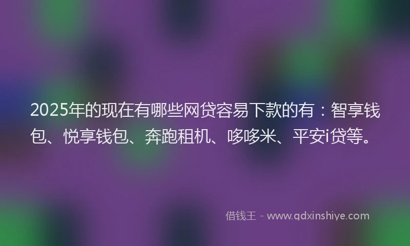 2025年的现在有哪些网贷容易下款的有：智享钱包、悦享钱包、奔跑租机、哆哆米、平安i贷等。