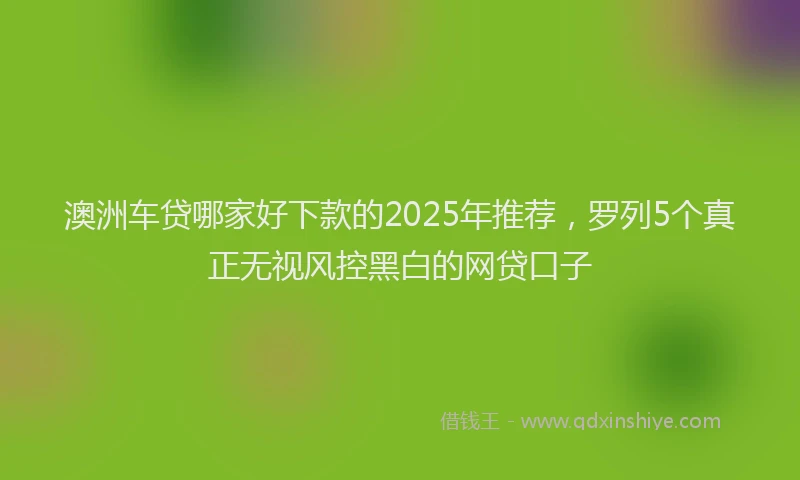 澳洲车贷哪家好下款的2025年推荐，罗列5个真正无视风控黑白的网贷口子