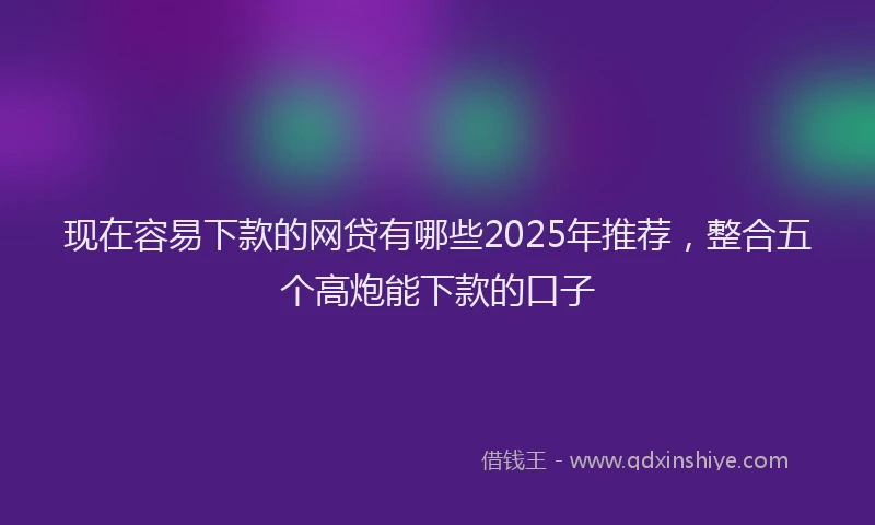 现在容易下款的网贷有哪些2025年推荐，整合五个高炮能下款的口子