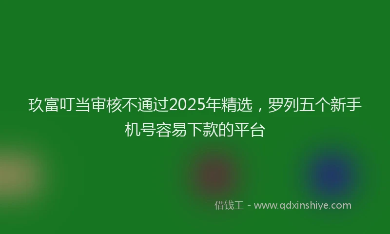 玖富叮当审核不通过2025年精选，罗列五个新手机号容易下款的平台