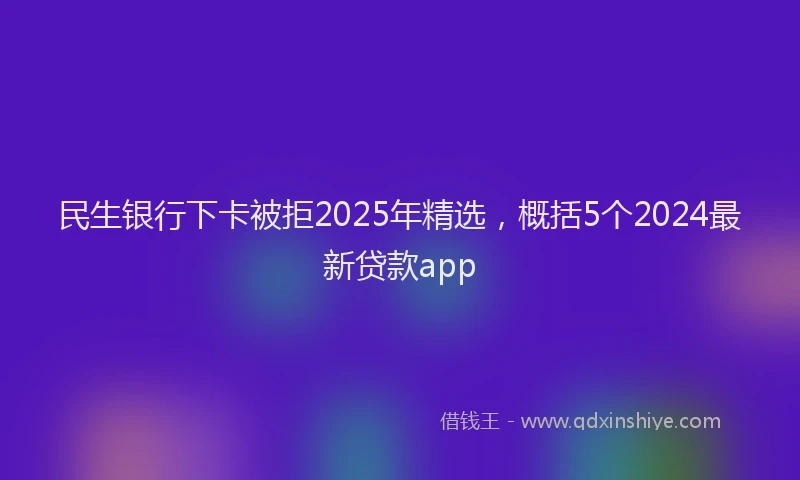 民生银行下卡被拒2025年精选，概括5个2024最新贷款app