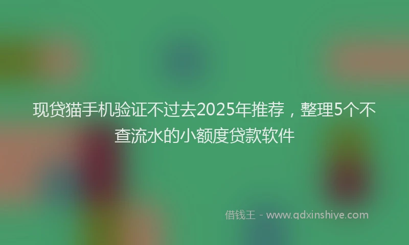 现贷猫手机验证不过去2025年推荐，整理5个不查流水的小额度贷款软件