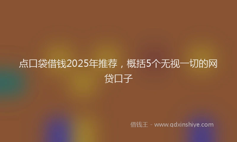 点口袋借钱2025年推荐，概括5个无视一切的网贷口子