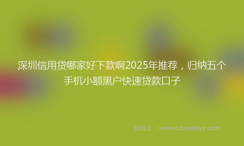 深圳信用贷哪家好下款啊2025年推荐，归纳五个手机小额黑户快速贷款口子