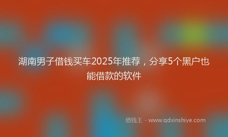 湖南男子借钱买车2025年推荐，分享5个黑户也能借款的软件