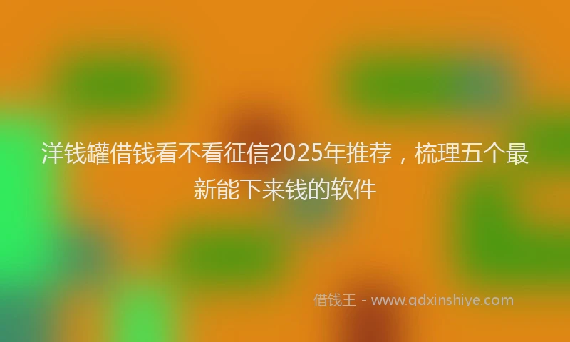 洋钱罐借钱看不看征信2025年推荐，梳理五个最新能下来钱的软件
