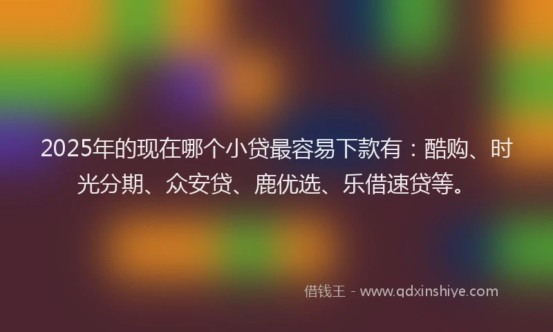 2025年的现在哪个小贷最容易下款有：酷购、时光分期、众安贷、鹿优选、乐借速贷等。