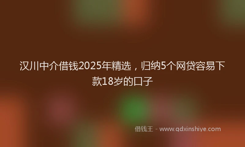 汉川中介借钱2025年精选，归纳5个网贷容易下款18岁的口子
