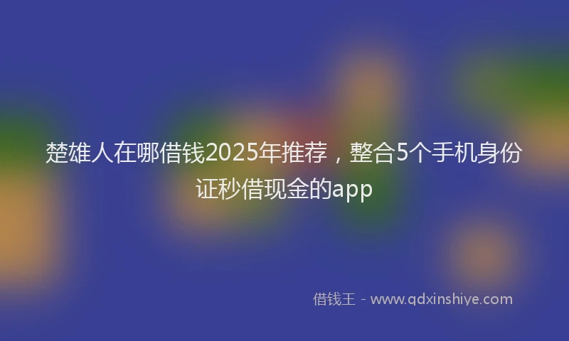 楚雄人在哪借钱2025年推荐，整合5个手机身份证秒借现金的app