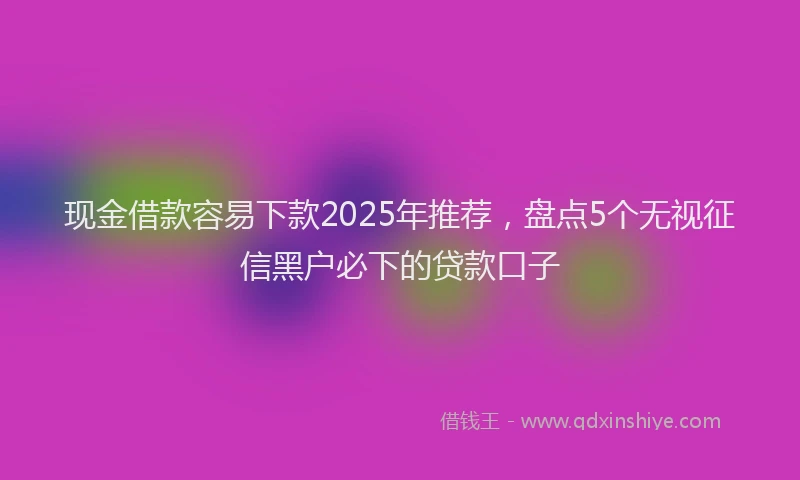 现金借款容易下款2025年推荐，盘点5个无视征信黑户必下的贷款口子