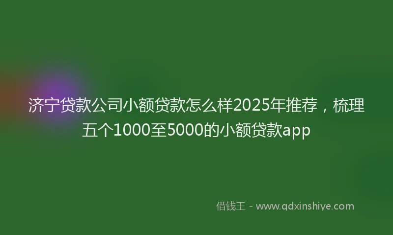济宁贷款公司小额贷款怎么样2025年推荐，梳理五个1000至5000的小额贷款app
