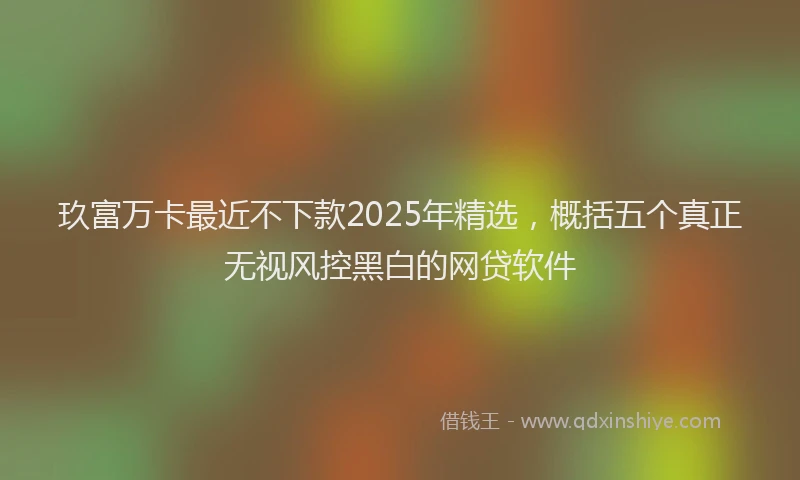 玖富万卡最近不下款2025年精选，概括五个真正无视风控黑白的网贷软件