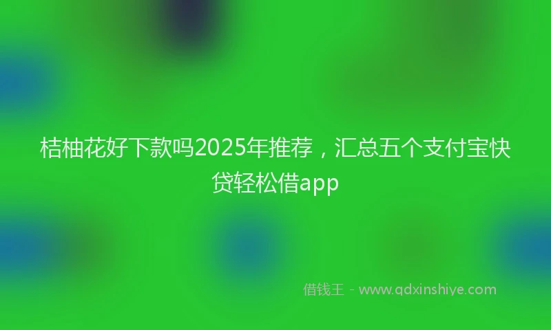 桔柚花好下款吗2025年推荐，汇总五个支付宝快贷轻松借app