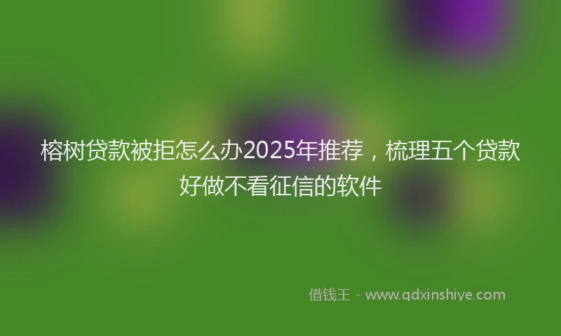 榕树贷款被拒怎么办2025年推荐，梳理五个贷款好做不看征信的软件