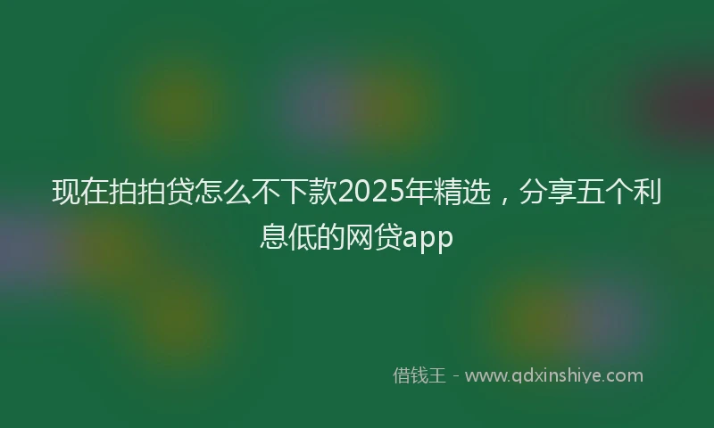 现在拍拍贷怎么不下款2025年精选，分享五个利息低的网贷app
