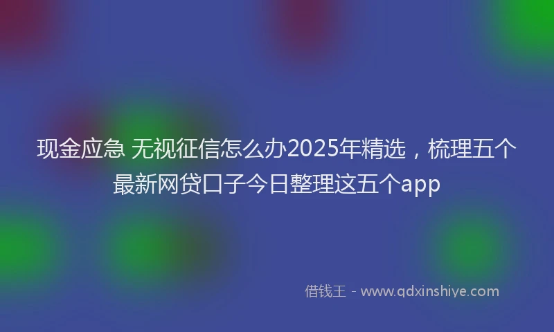 现金应急 无视征信怎么办2025年精选，梳理五个最新网贷口子今日整理这五个app