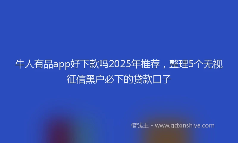 牛人有品app好下款吗2025年推荐，整理5个无视征信黑户必下的贷款口子