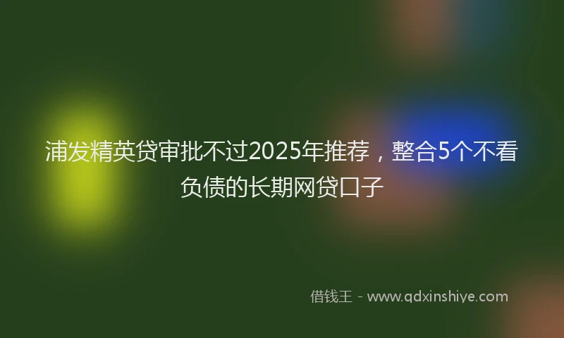 浦发精英贷审批不过2025年推荐，整合5个不看负债的长期网贷口子