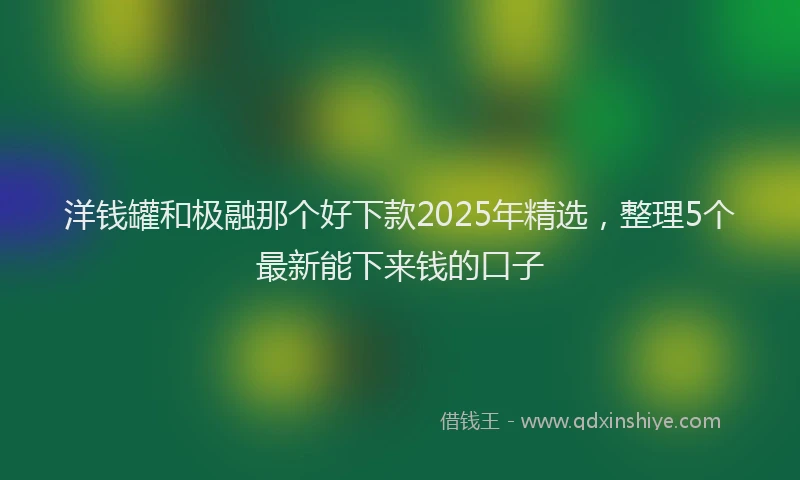 洋钱罐和极融那个好下款2025年精选，整理5个最新能下来钱的口子