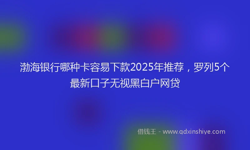 渤海银行哪种卡容易下款2025年推荐，罗列5个最新口子无视黑白户网贷