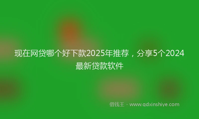 现在网贷哪个好下款2025年推荐，分享5个2024最新贷款软件