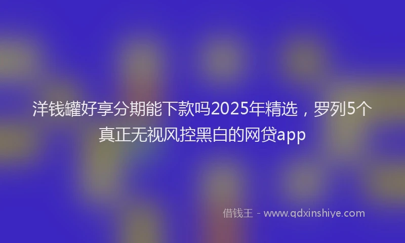 洋钱罐好享分期能下款吗2025年精选，罗列5个真正无视风控黑白的网贷app