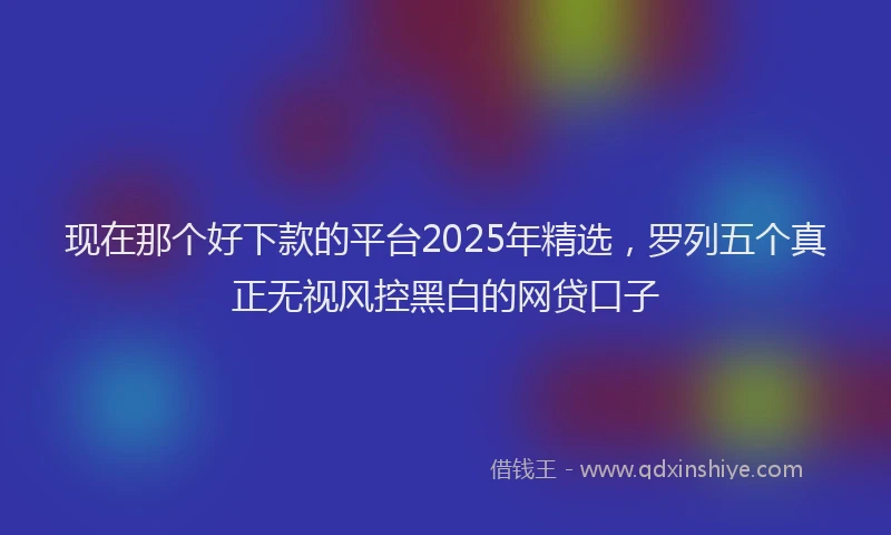 现在那个好下款的平台2025年精选，罗列五个真正无视风控黑白的网贷口子