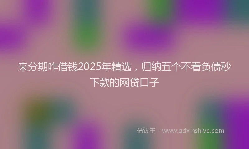 来分期咋借钱2025年精选，归纳五个不看负债秒下款的网贷口子