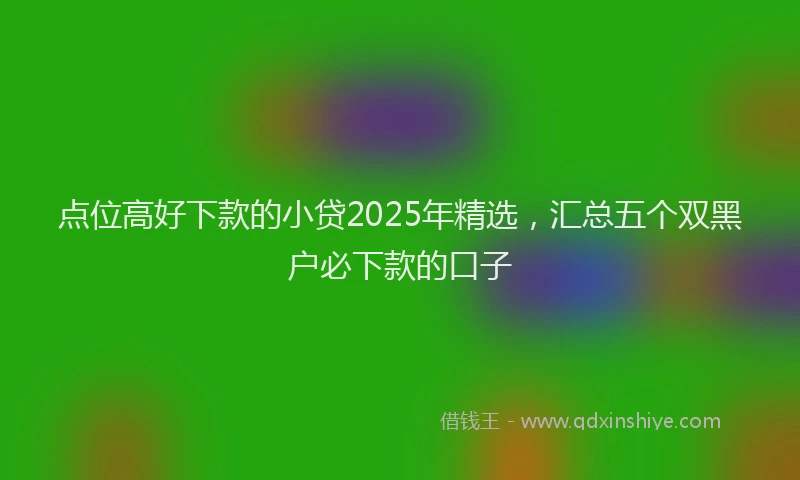 点位高好下款的小贷2025年精选，汇总五个双黑户必下款的口子