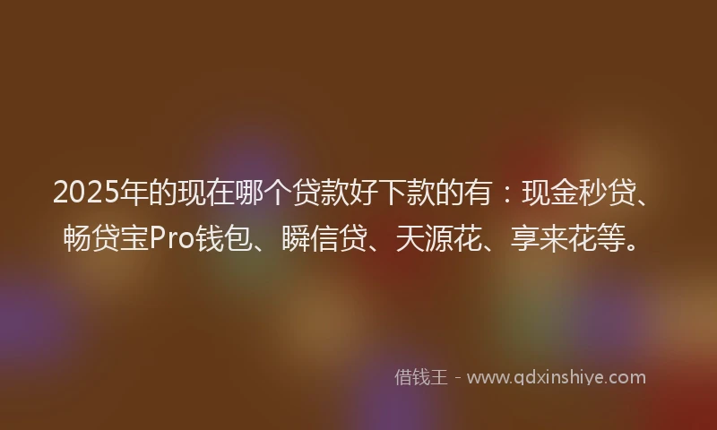 2025年的现在哪个贷款好下款的有：现金秒贷、畅贷宝Pro钱包、瞬信贷、天源花、享来花等。