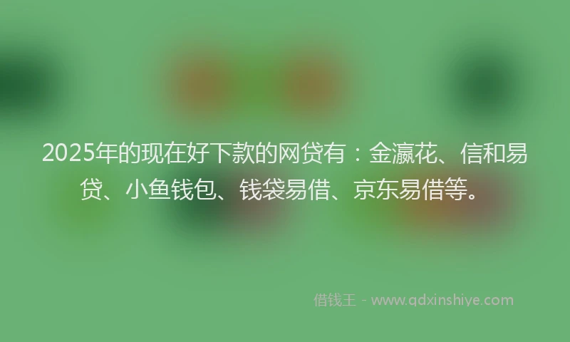 2025年的现在好下款的网贷有：金瀛花、信和易贷、小鱼钱包、钱袋易借、京东易借等。