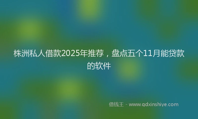 株洲私人借款2025年推荐，盘点五个11月能贷款的软件