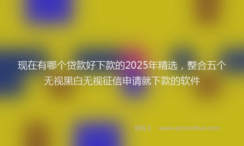现在有哪个贷款好下款的2025年精选，整合五个无视黑白无视征信申请就下款的软件